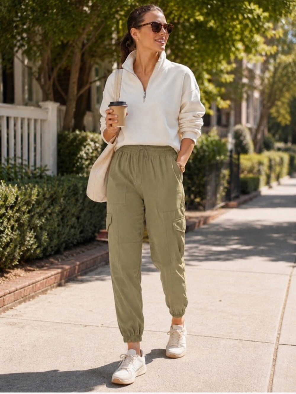 SPANX Out of Office Cargo Jogger Pants Women’s XL Tall Olive Green